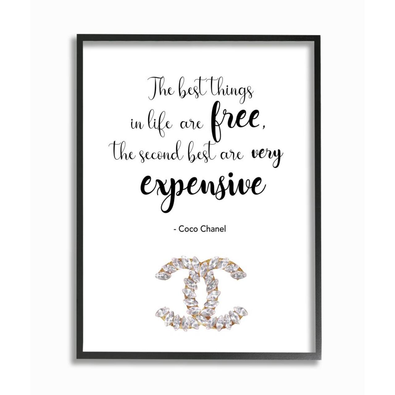 Stupell Industries Second Best Things In Life Quote Fashion Brand Glam Text Framed Wall Art